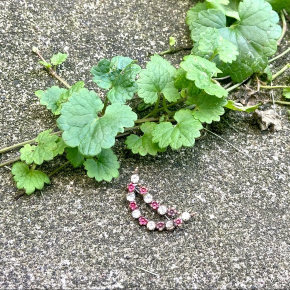 Genuine Vintage Moon Flower Metaphysical 1920s Pin Rhinestone Witchcraft Brooch - Picture 1 of 4